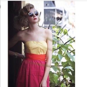 NWT Anthropologie Strapless Maeve ColorBlock Dress